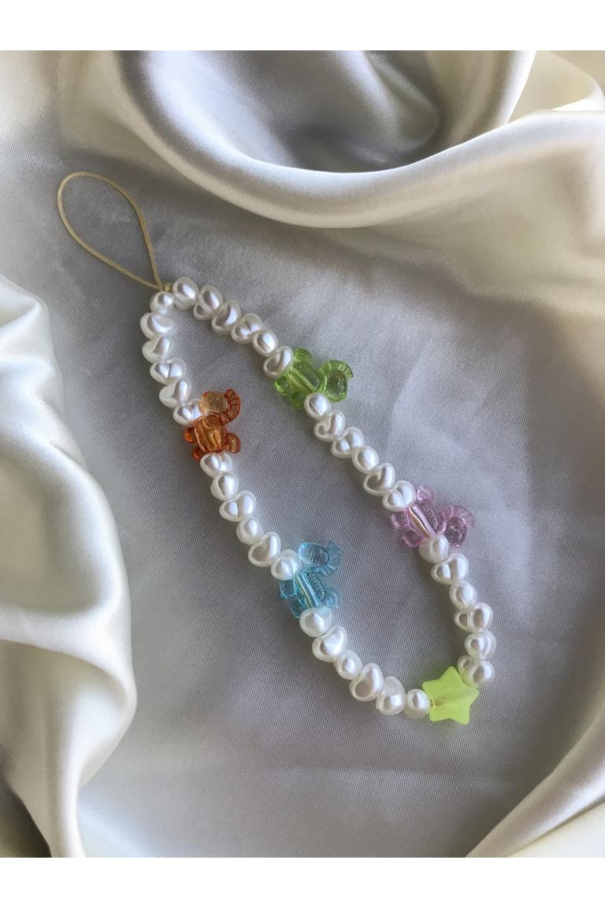 Colorful Unicorn Pearl Phone Charm Phone Lanyard