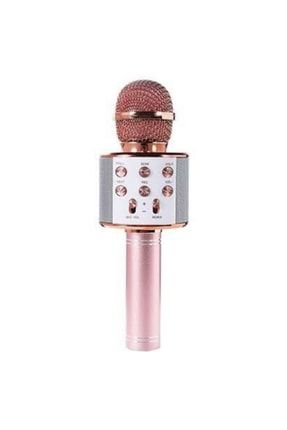 Ws-858 02 Karaoke Mikrofon Aux Usb Ve Sd Kart Girişli Bluetooth Rose Gold EVR002