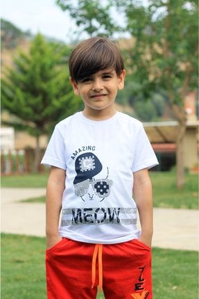 Kivi Kids Amazing Meow Baskılı Erkek Çocuk Penye T-shirt 31865232