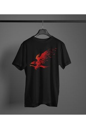 Eagle Red Kırmızı Kartal Baskılı T-shirt Oversize Unisex Tişört Mo0no0vrs9z86
