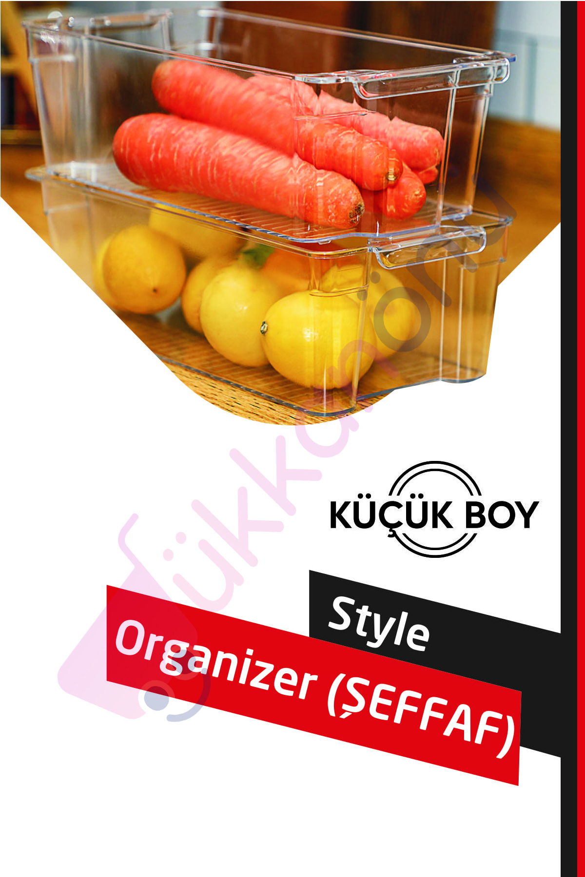 Dükkanönü Style Buzdolabı Içi Düzenleyici Organizer Mini ( Şeffaf )