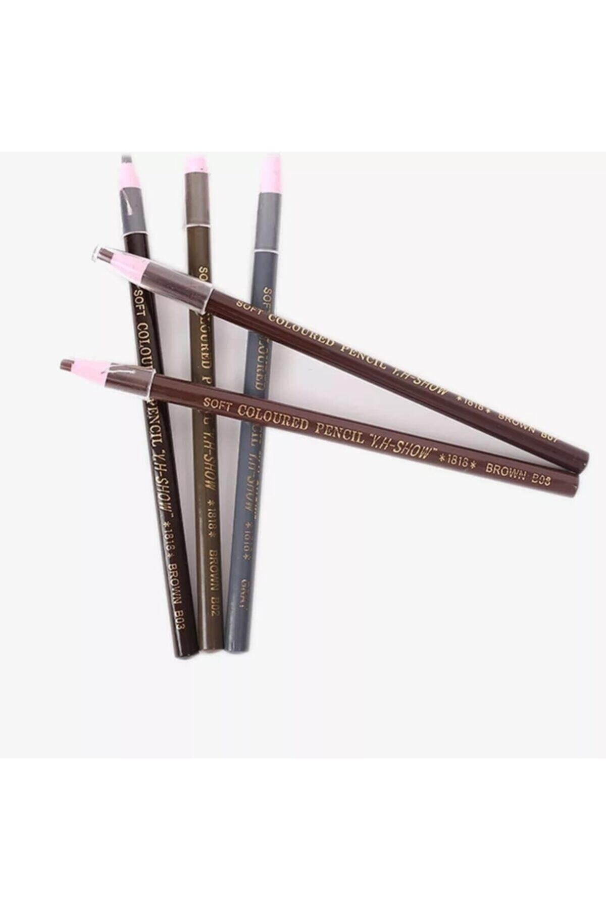 Microblading Ipli Tasarım Kalemi - Işaretleme Kalemi - 6 Adet Karışık Renk — قهوه‌ای ipliklm6 — تصویر 3 از 3