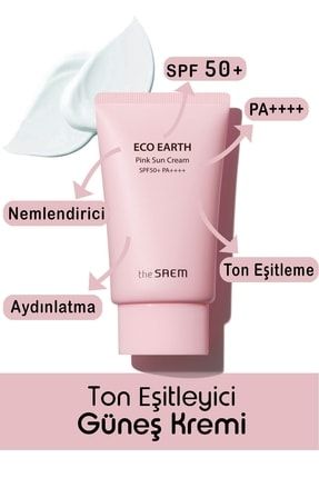 Eco Earth Pink Sun Cream Ex Spf50+ Pa++++(ton Eşitleyici Hibrit Güneş Kremi) 50 Gr SAEEPSCEX