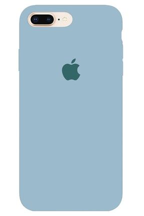 Iphone 7plus / 8plus Logolu Lansman Kılıf Altı Kapalı Iç Kısmı Kadife Bebe Mavi 7pluslansman