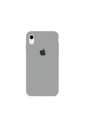 Iphone Xr Kılıf Logolu Lansman Kılıf Altı Kapalı Iç Kısmı Süet Gri xRLansman