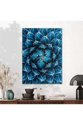 Cam Tablo Mavi Çiçek Desenli DCV-1661