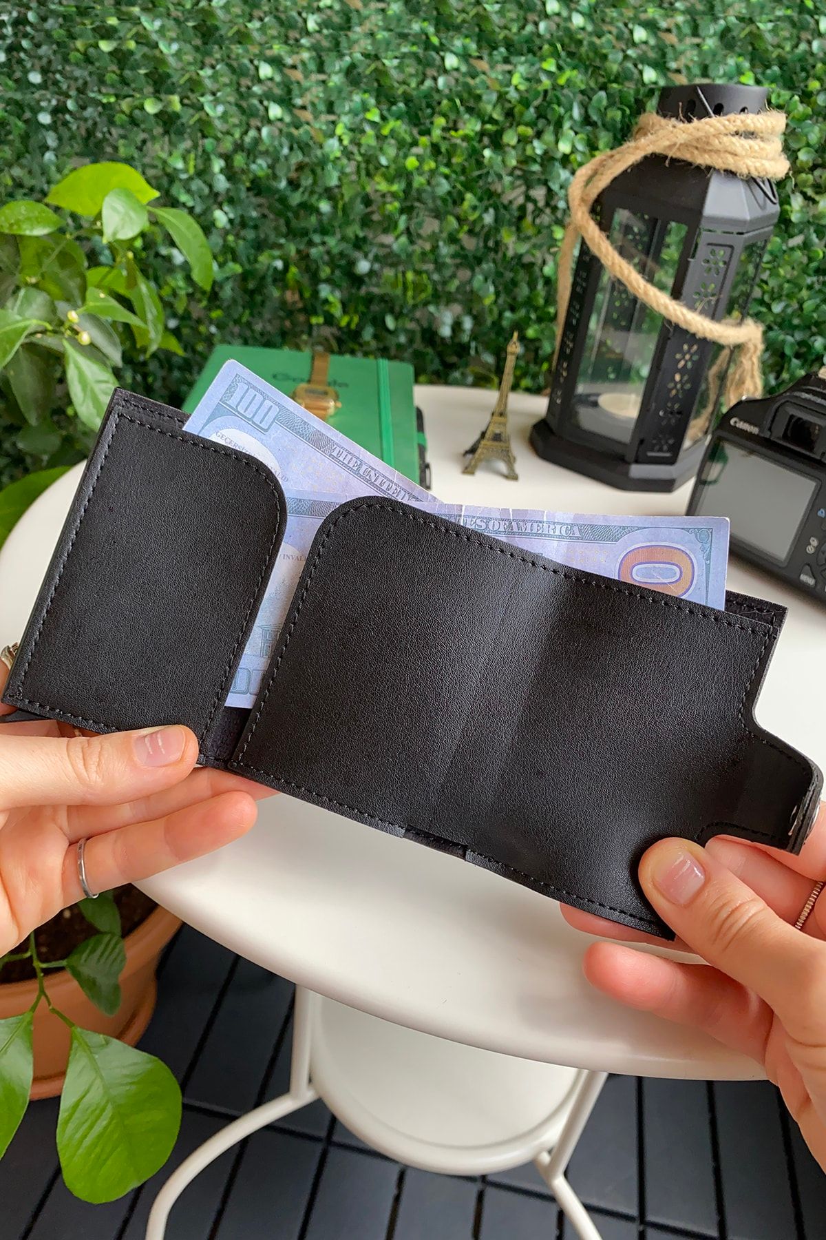 کیف پول مردانه و زنانه تقسیم کاغذ RFID محافظت شده از مکانیزر پیشگیری نسخه سیاه سر کارت هوشمند Modica