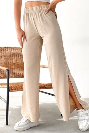 Kadın Bol Kesim Paça Yırtmaçlı Pantolon WEPPAPNT7000