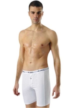 Erkek Beyaz Uzun Likralı Boxer 1114 6'lı Paket ANT-1114-6