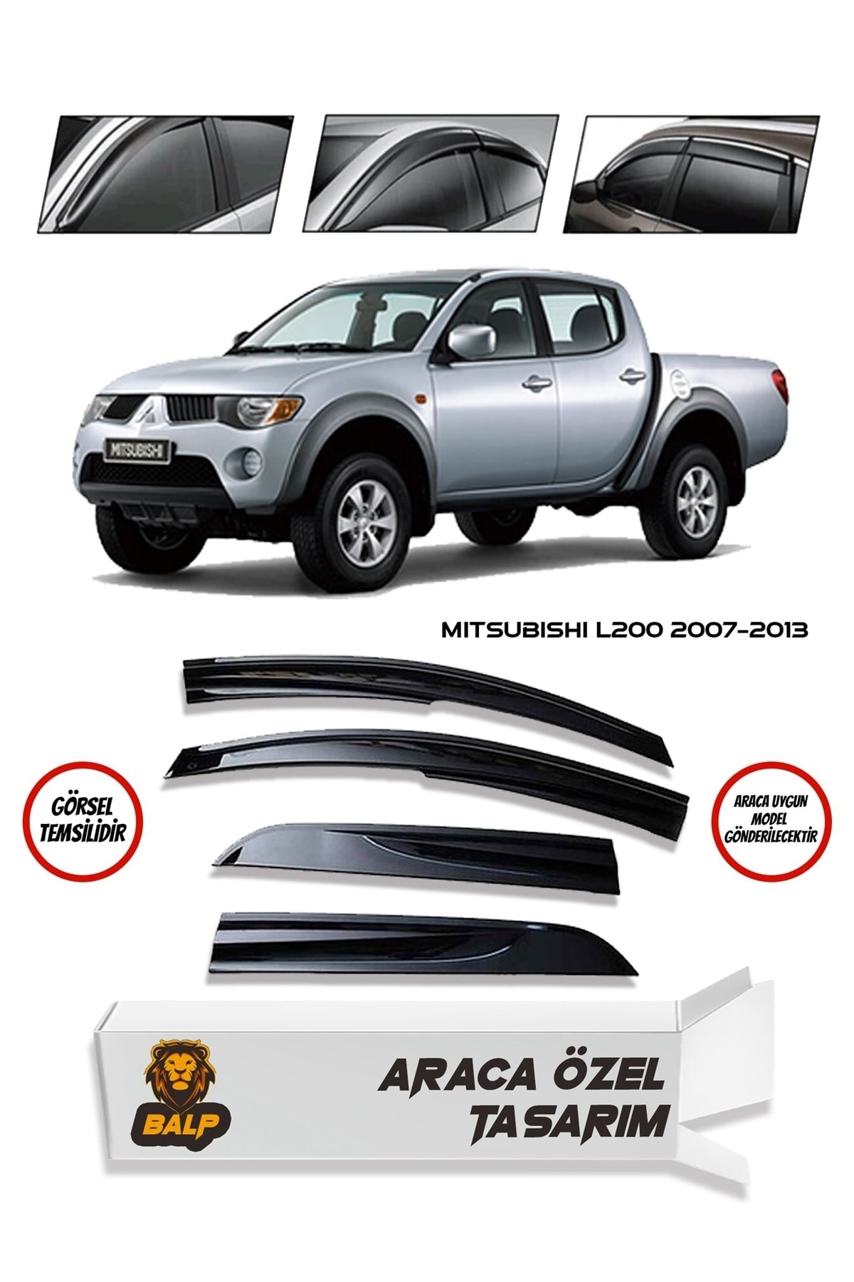 BALP Mitsubishi L200 Cam Rüzgarlığı 4lü 2007-2013 Arası