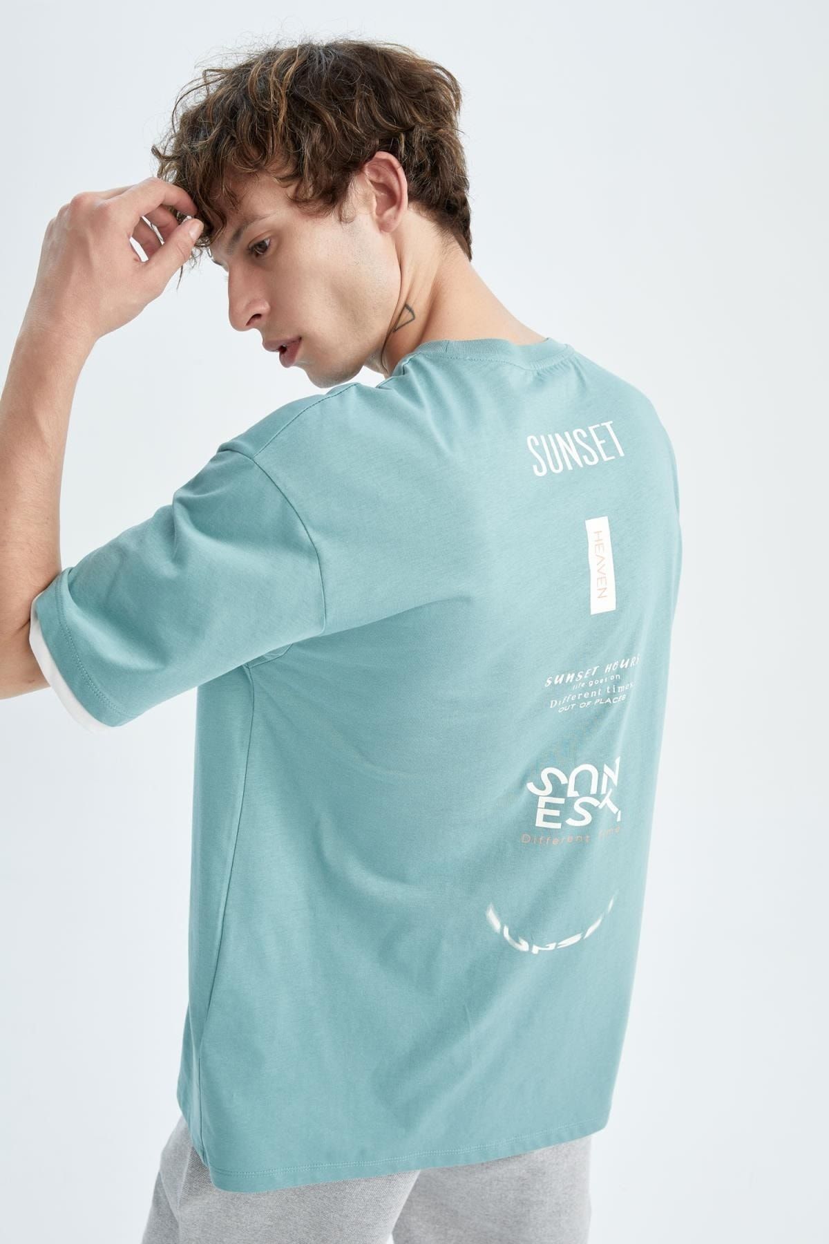 DeFacto T-Shirt Grün Boxy