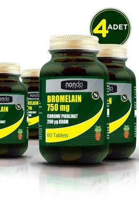 Bromelain 750mg & Krom Pikolinat 60 Tablet 4 Adet BROME97001