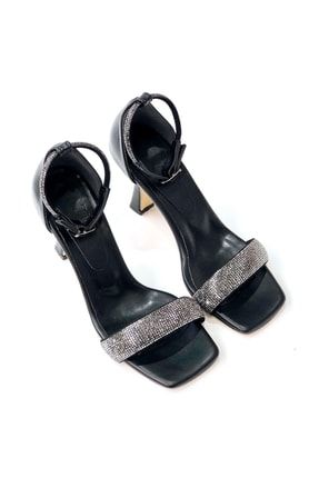 Almira Siyah Renk Taşlı Topuklu Kadın Ayakkabı 2561-469