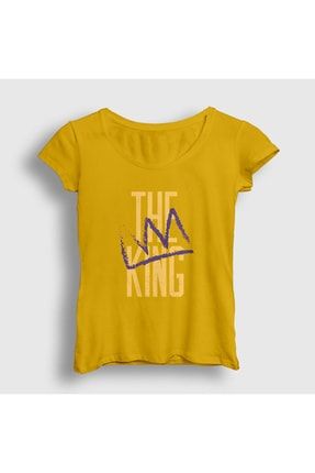 Kadın Sarı King V2 Lebron James Nba Basketbol T-shirt 295942tt