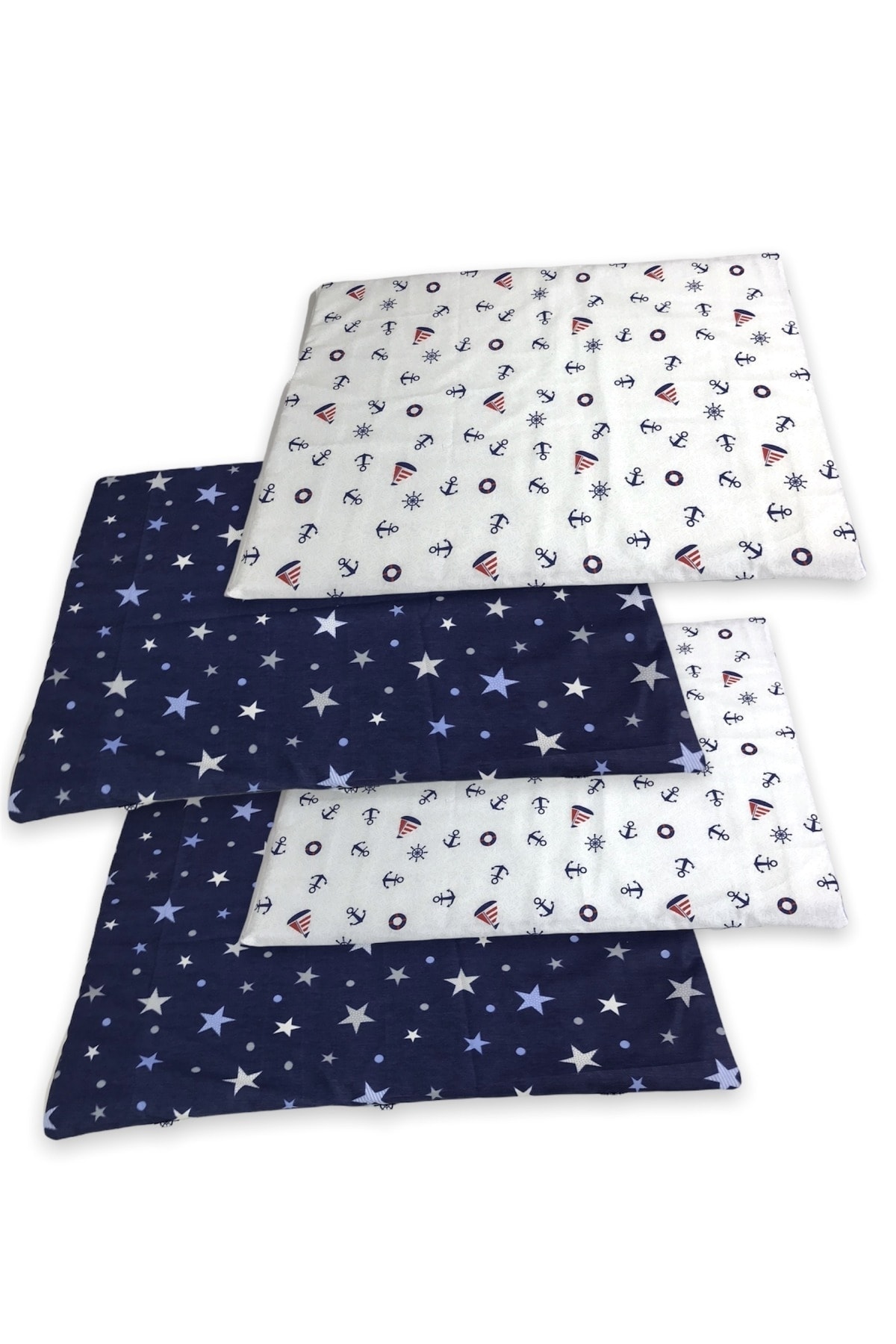 Bebek Çocuk Beşik Kenar Koruma 100x200 Montessori (4 Parça) Denizci Lacivertli 2
