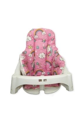 Bebek Çocuk Mama Sandalyesi Minderi Pembe Unicorn Desenli 3