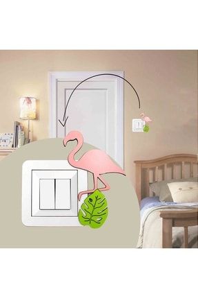 Dekoratif Flamingo Priz Kenarlığı,ahşap Priz Çerçevesi,çocuk Odası Duvar Dekoru, Priz Süsü ETE-CD452