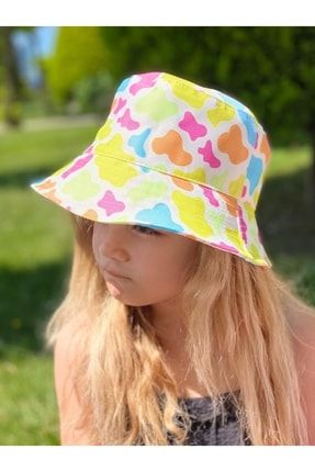 Rengarenk Gökkuşağı Boya Desenli Bucket Baget Şapka Yetişkin Kadın Büyük Çocuk Şapkası 593773-220