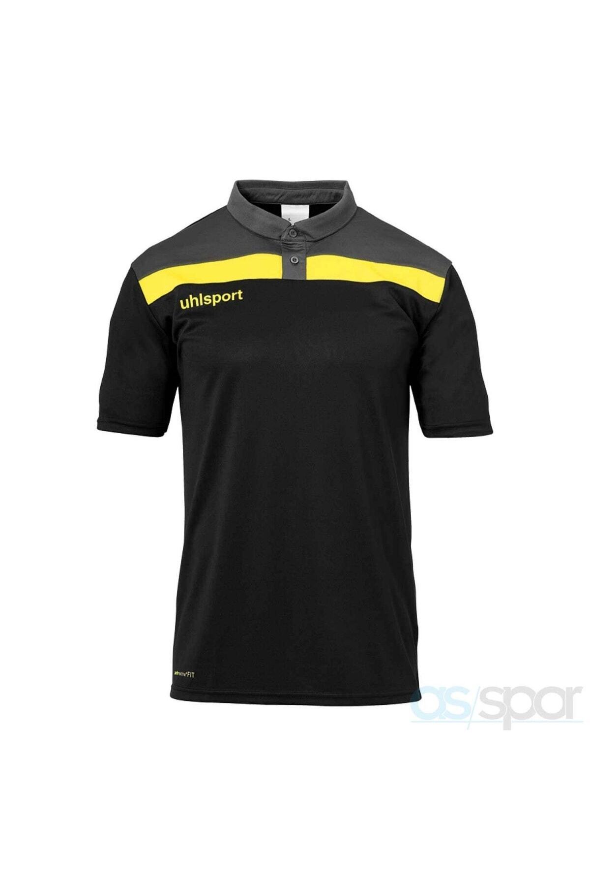 UHLSPORT 1002213 Unisex Siyah Polo Yaka T-shırt