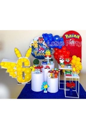 50 Adet Pokemon Temalı Balon Zinciri Seti ( Lacivert - Sarı - Kırmızı Balon ) LTS-BLN0624