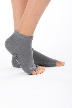 Kadın Platin Pamuk Yoga Parmaksız Parmaklı Çorap TS-0213