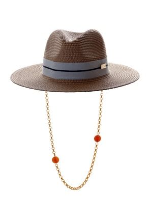 Brown Ribbon Hat EA103
