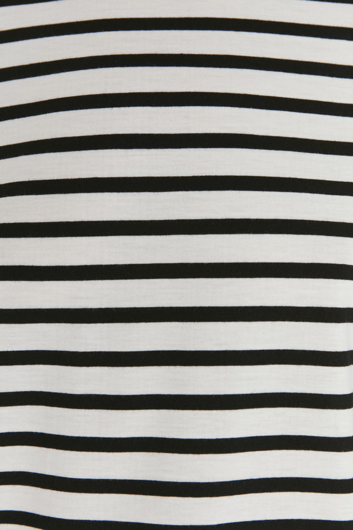 Trendyol Collection Dzianinowy T-shirt basic w białe paski TWOAW23TS00002