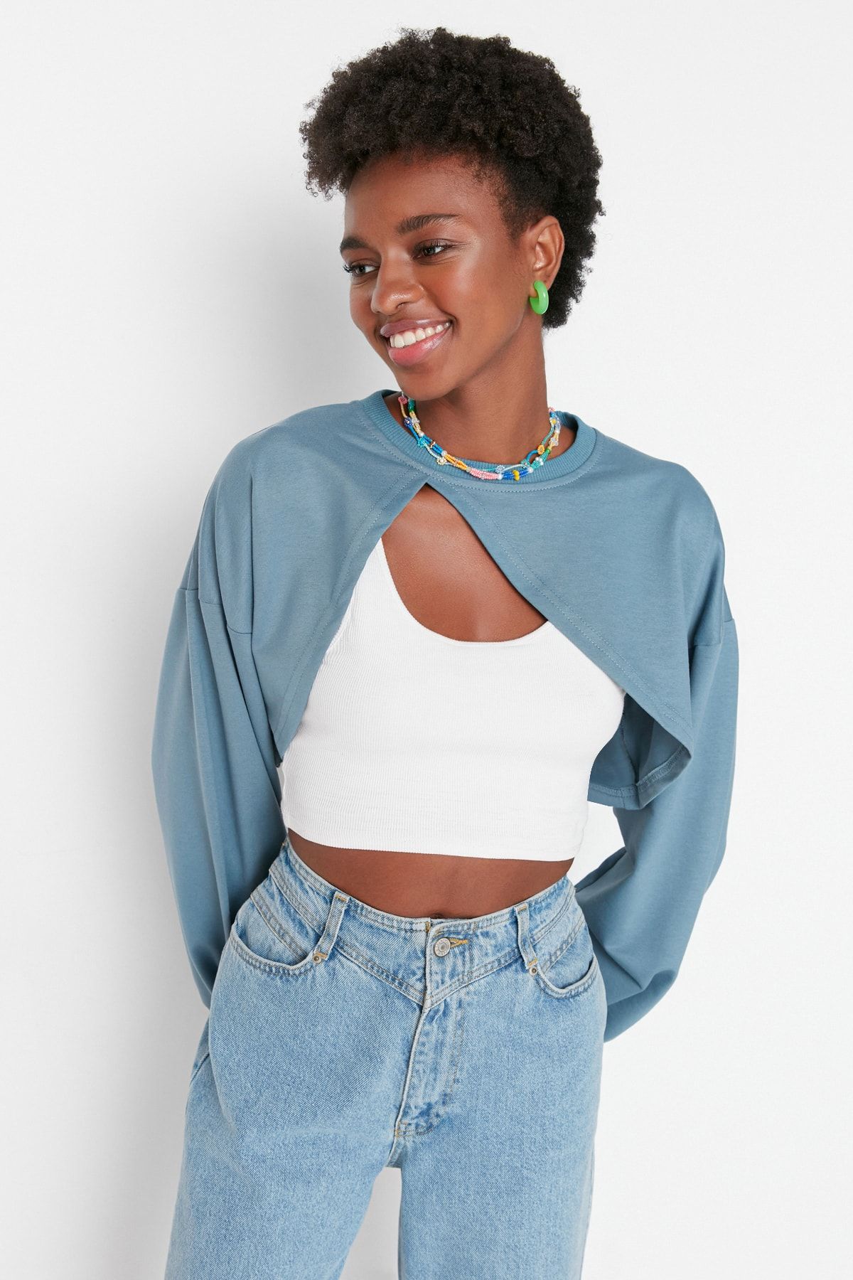Trendyol Collection Sweatshirt Dunkelblau Regular Fit