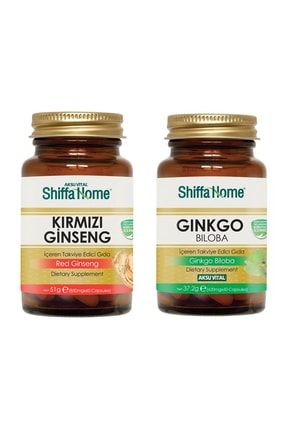 Red Ginseng + Ginkgo Biloba Dietary Supplement 60 + 60 Capsules Shiffa Home