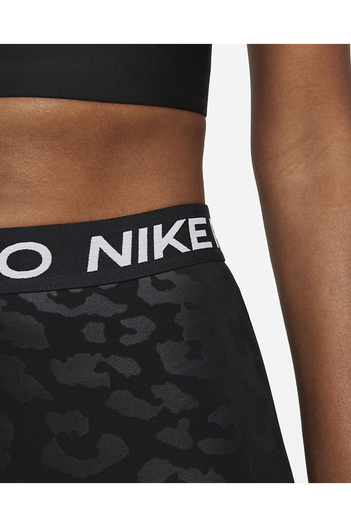 Nike Pro Dri-fit Lepard Shine Printed High-waisted 7/8 Women's Tights -  Black - Trendyol