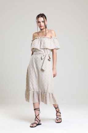 Fırfırlı Midi Elbise XN2011