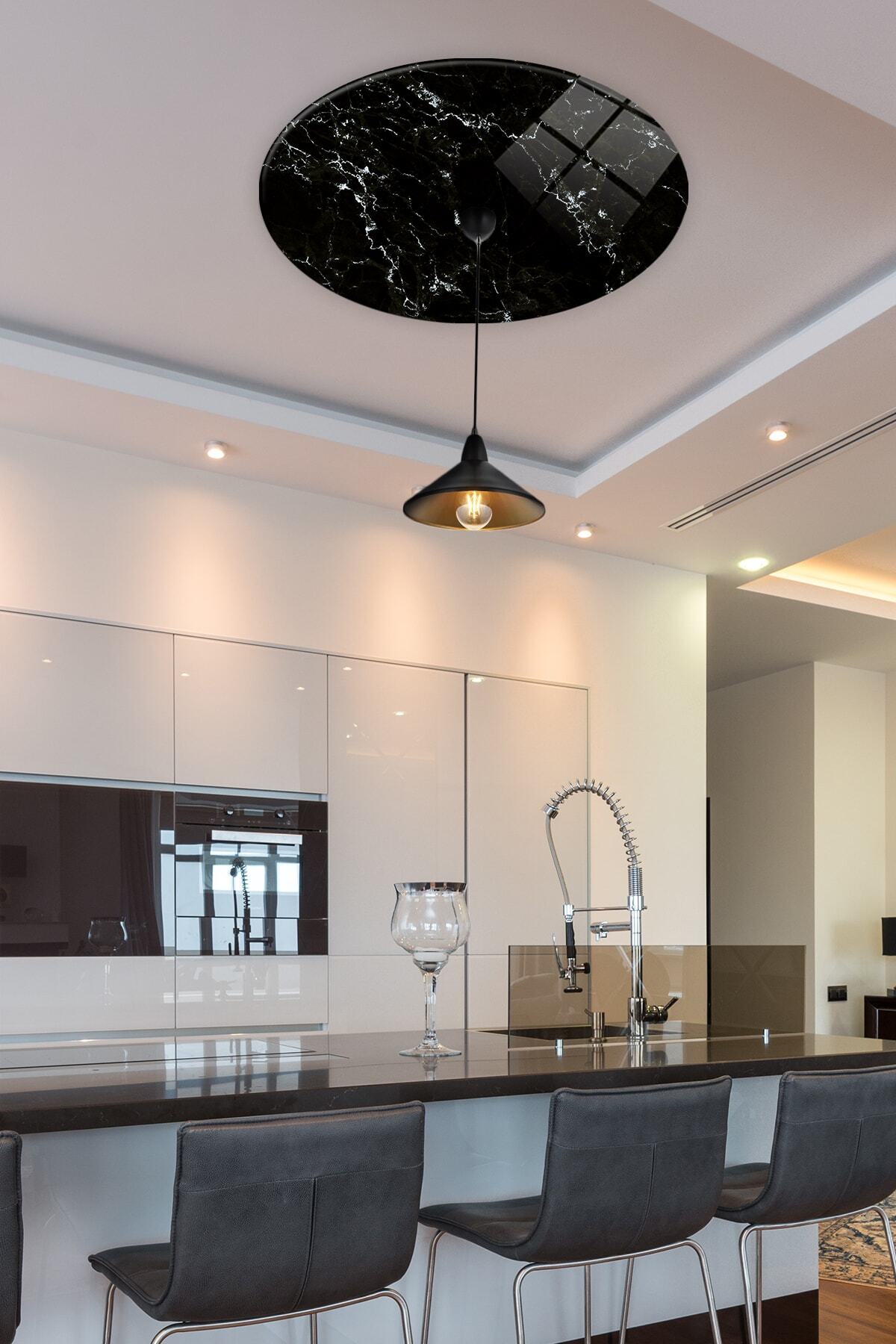 Glass Chandelier Hub | Black Marble | 50cm X 50cm
