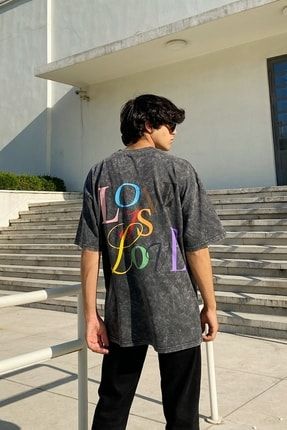 Love Is Love Acid Wash Oversize Tshirt FLAW-064-005-022