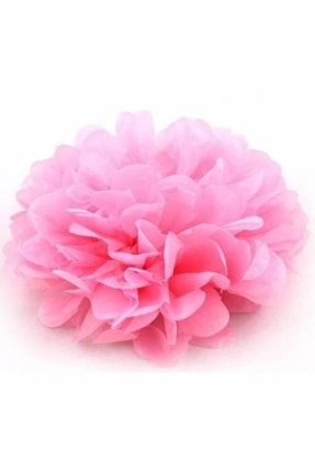 5 Adet Pelur Kağıt Pembe Renkli Ponpon Çiçek Dekoratif Asma Süs FKL00451