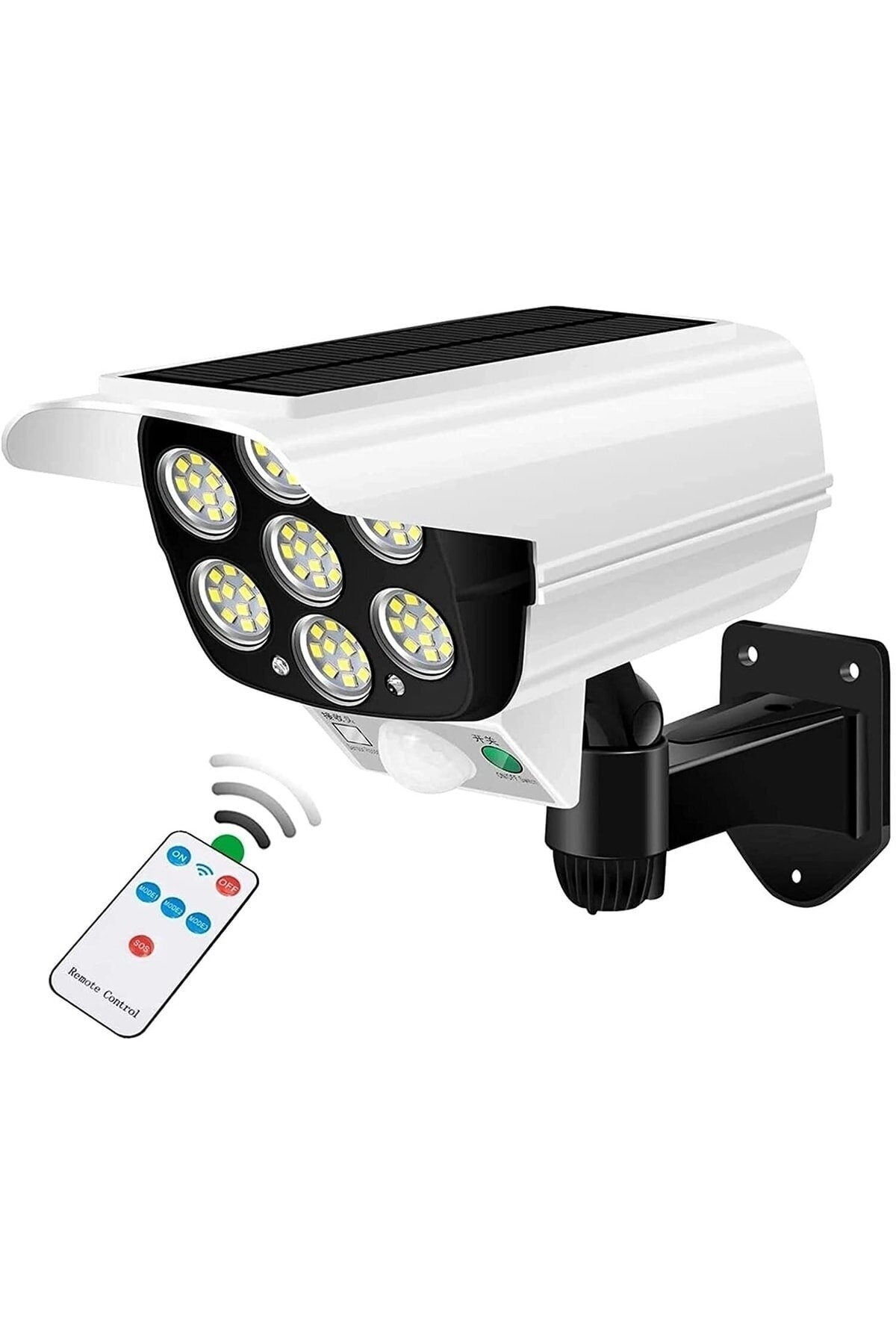 Unichrome Kamera Görünümlü Hareket Sensörlü Uzaktan Kumandalı Solar Bahçe Lambası