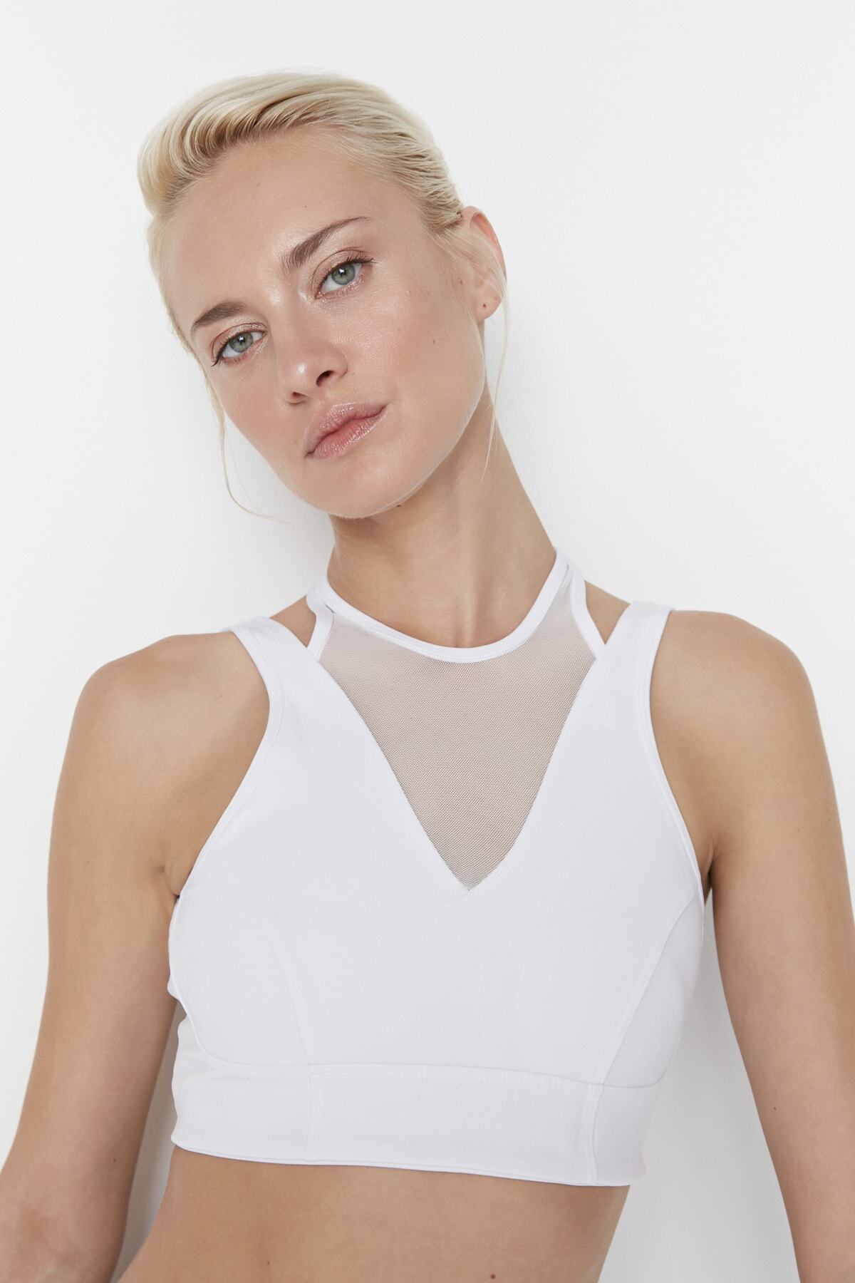 Trendyol Collection Sports Bra - White - Plain - Trendyol