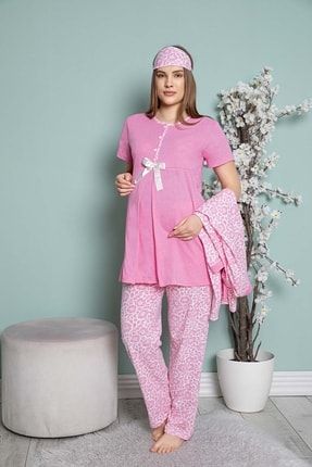 Pamuklu Hamile Sabahlıklı Pijama Takım PJM1043