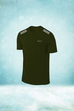 Büyük Beden Erkek Haki Dri-fit Kumaş Yürüyüş Ve Koşu Için Konforlu Sıfır Yaka T-shirt (4xl- 10xl) AE00003