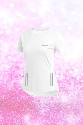 Kadın Beyaz Dri-fit Kumaş Baskısız Yuvarlak Yaka Kısa Kol T-shirt S-3xl TY00005
