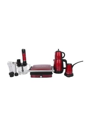 Sch-1543 Kırmızı 4'lü Evim Çeyiz Seti Çaycı Blender Cezve Tost Makinası 813900291518