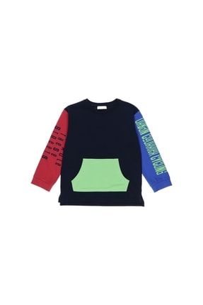 Erkek Çocuk Blok Renkli Baskı Detaylı T-shirt 2221BK05006