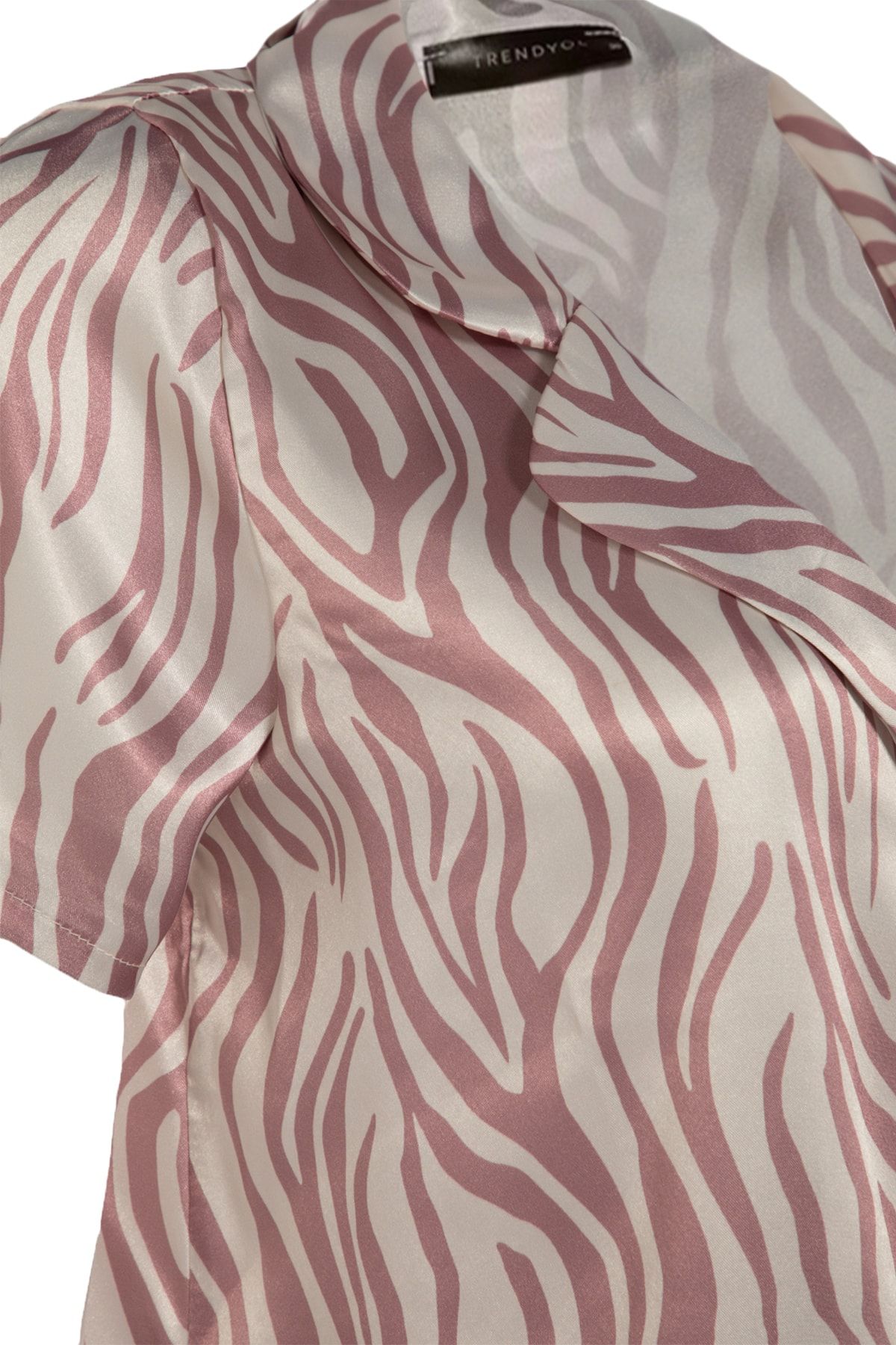 Bej Leopar Desenli Saten Dokuma Pijama Takımı THMSS20PT0158