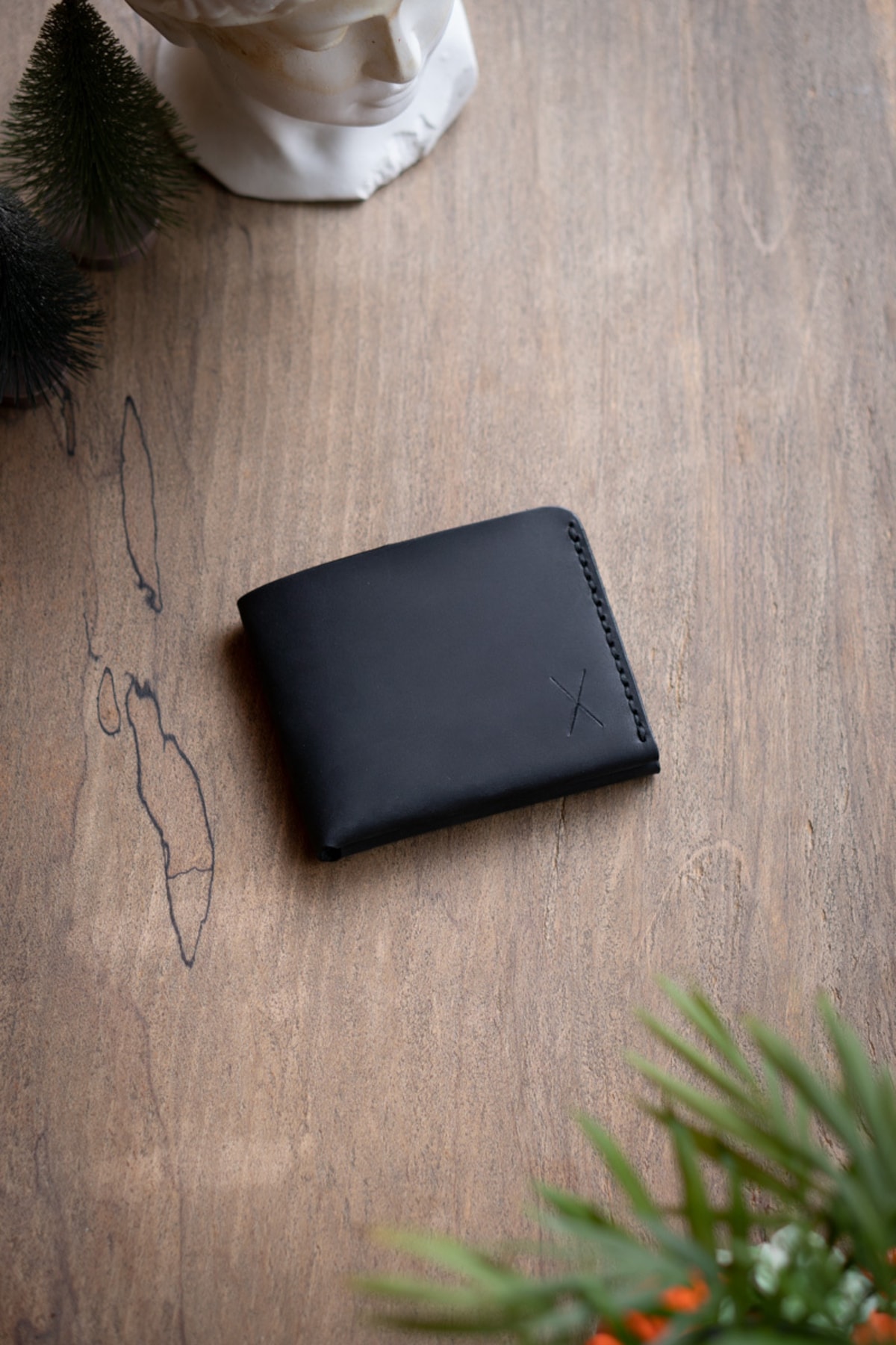 کیف پول مردانه مشکی minimal X design | MNMLXKC اورجینال - تصویر 7