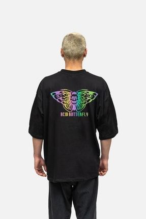 Acid Butterfly Oversize Reflektörlü T-shirt afterref34
