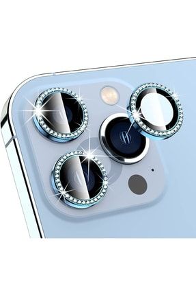 Iphone 13 Pro Uyumlu Parlak Taşlı Kamera Lens Koruyucu CL-06 iPhone 13 Pro