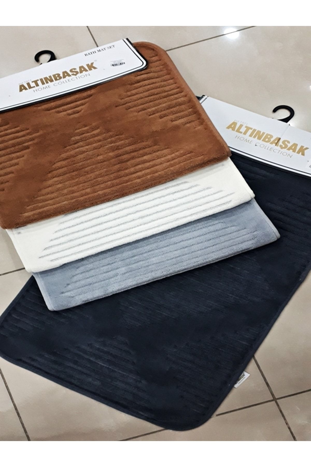 ALTINBAŞAK HOME COLLECTİON Pamuklu 2 Parça Banyo Paspası Klozet Takımı