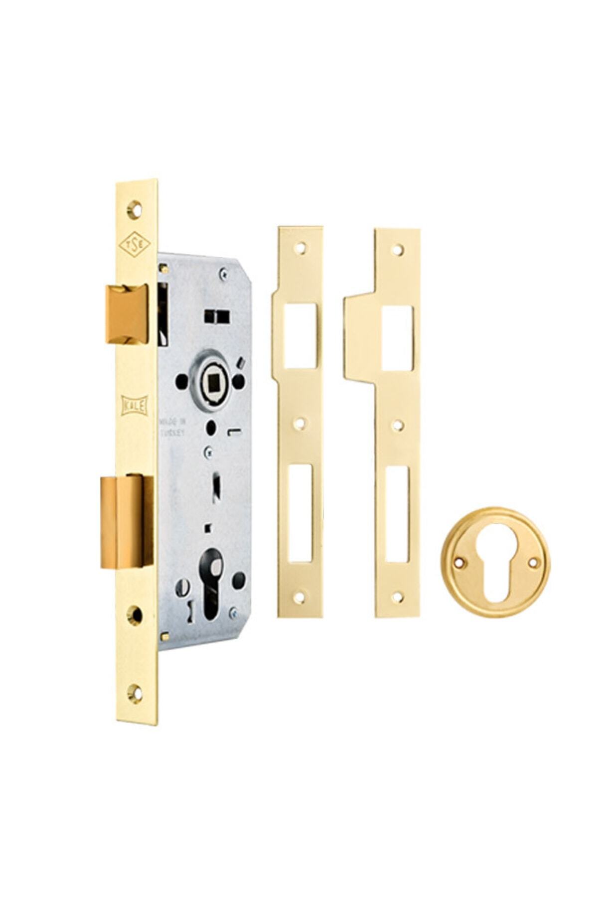 Kale Kilit-152r Standard Cylinder Circle Lock with Bearing Rosette Hole - Yellow 40mm/68mm 3