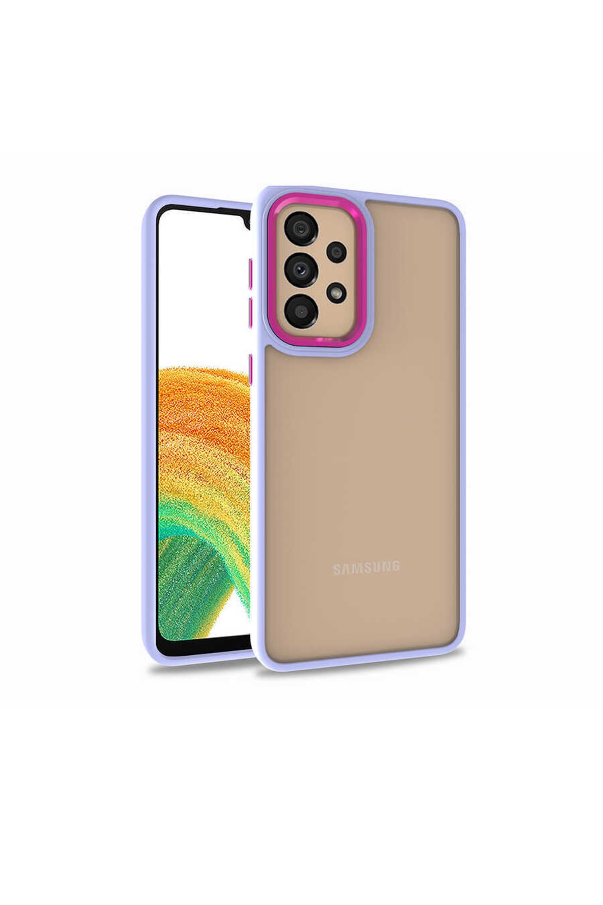 Samsung Galaxy A73 Case Camera Nickel Edge Color Cover Purple