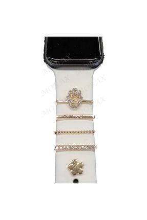 Apple Samsung Oppo Huawei Haylou Watch Kordon Aksesuarı Charm Seti Taşlı charm1