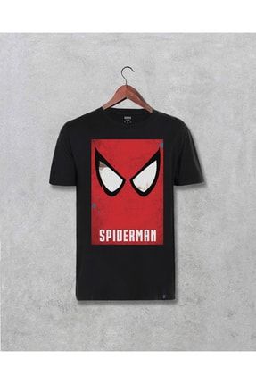 Marvel Spiderman Örümcek Adam Baskılı Siyah Tişört 45685223367340
